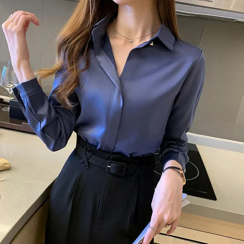 Amanda | Stilvolle elegante Satinbluse
