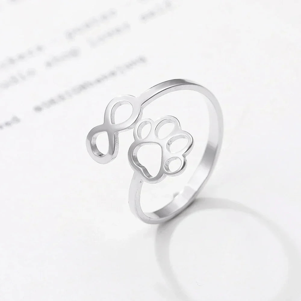 AYLA – Verstellbarer Infinity-Pfotenring aus  Silber und gold