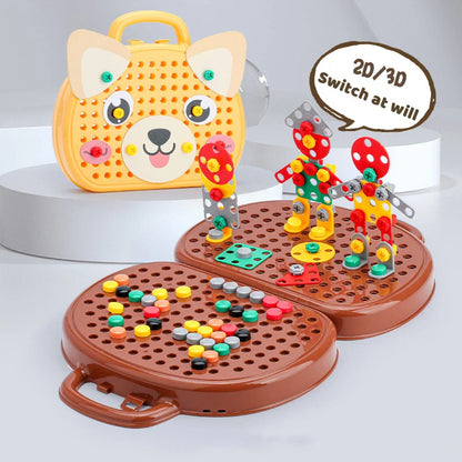 Dril - Elektrischer Bohrer für Kinder + Werkzeugkasten mit 204 Teilen