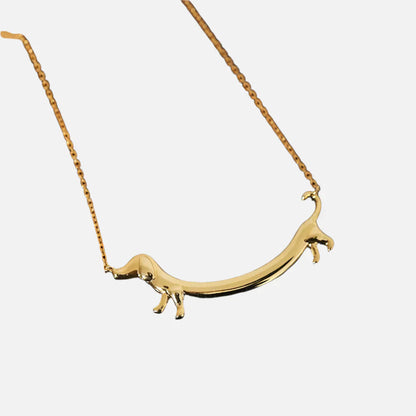 LILOU – Dackel-Halskette in  Silber und gold