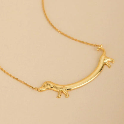 LILOU – Dackel-Halskette in  Silber und gold