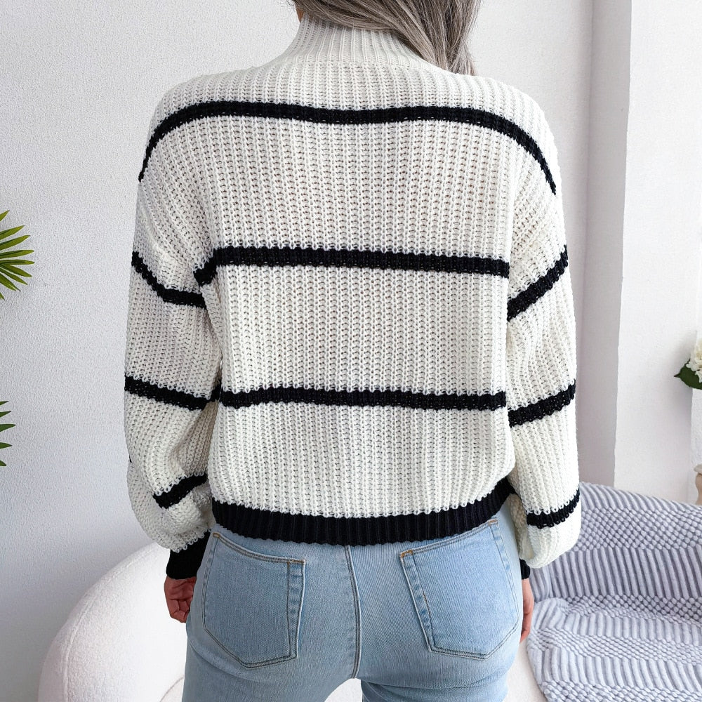 Pylomo – Casual Stripe Pullover Sweater
