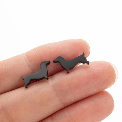 Dachshund -Bolzenohrringe -  Uthman | Gold und Silber