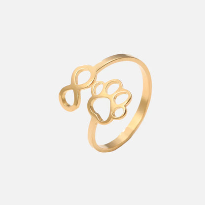 AYLA – Verstellbarer Infinity-Pfotenring aus  Silber und gold