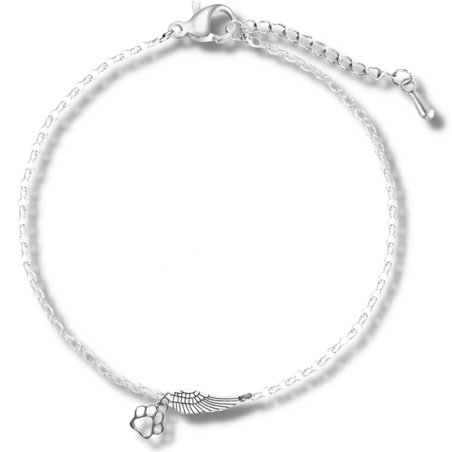 Silver Memorial Armband mit Engelsflügel & Pfotendruck | Marike