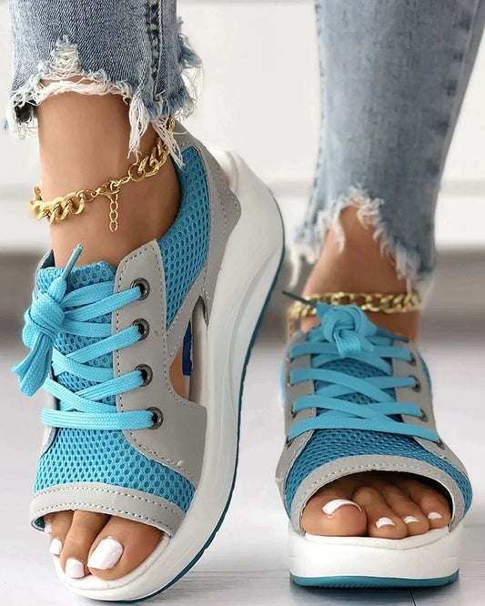 Aurora | Orthopädische Muffin-Sandalen mit Ausschnitt und Schnürung
