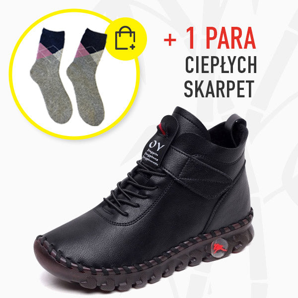 Warm und stylisch – Plüsch-Winterstiefel aus Leder
