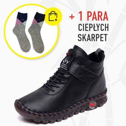 Warm und stylisch – Plüsch-Winterstiefel aus Leder