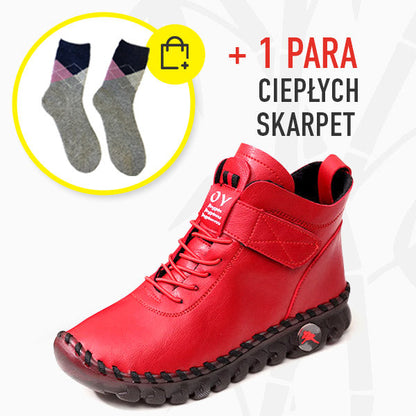 Warm und stylisch – Plüsch-Winterstiefel aus Leder