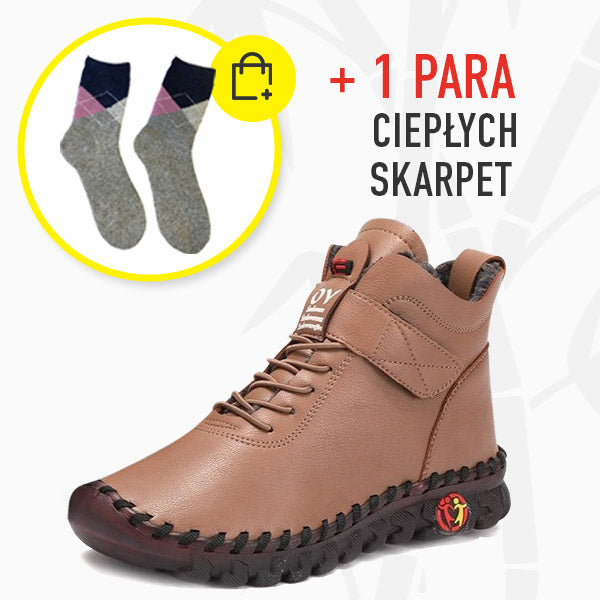 Warm und stylisch – Plüsch-Winterstiefel aus Leder