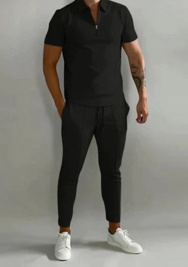 Luxuriöses 2-teiliges Herrenset mit Poloshirt und Jogginghose