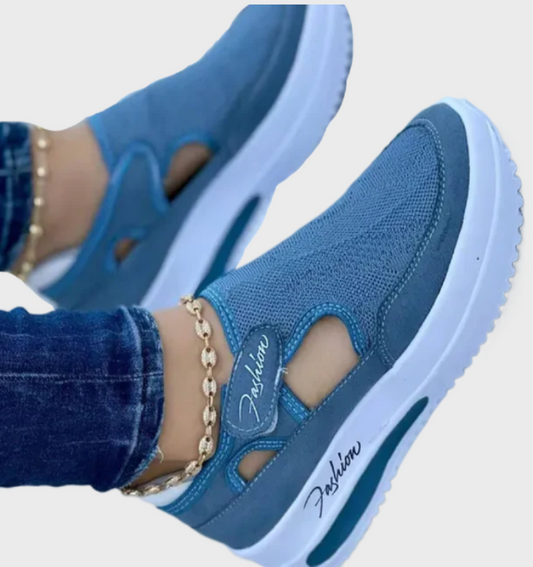 Viviana | atmungsaktive Damenturnschuhe mit dicker Sohle und Klettverschluss