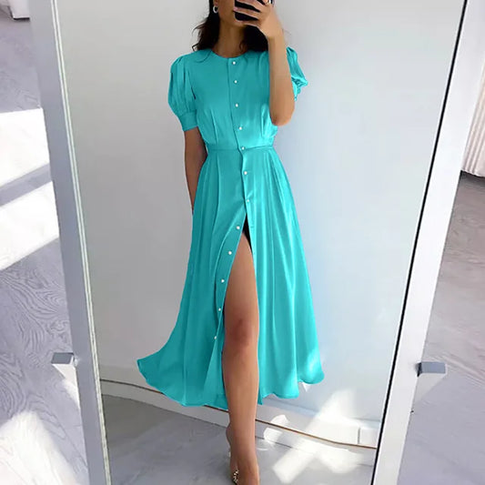 Arianna | Elegantes lang geschlitztes Maxikleid