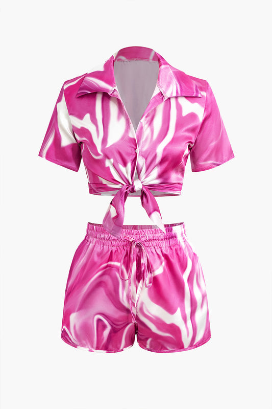 Esmee | Shirt und Shorts mit abstraktem Druck