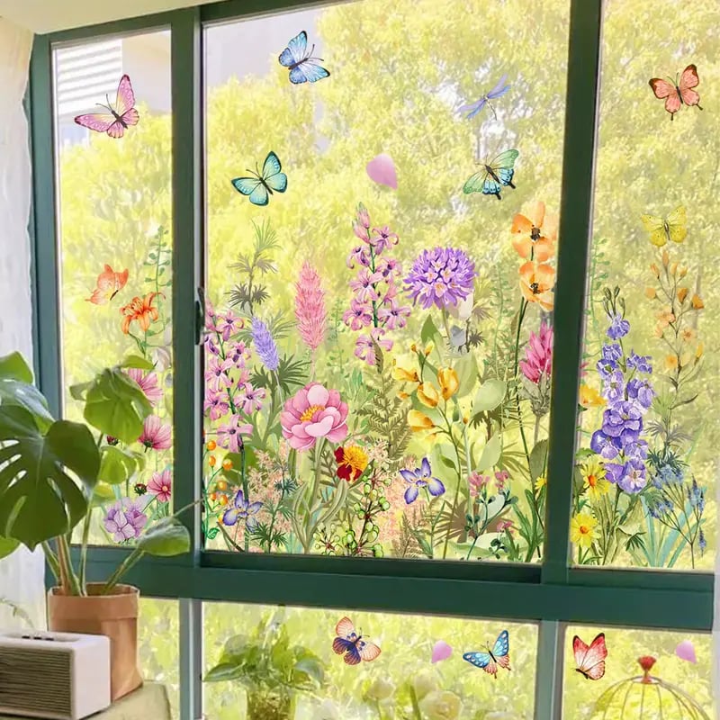BlütenFenster™ Florale Fensteraufkleber