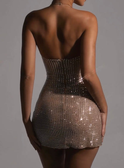 Sexy Halter-Diamant Glänzender Rock