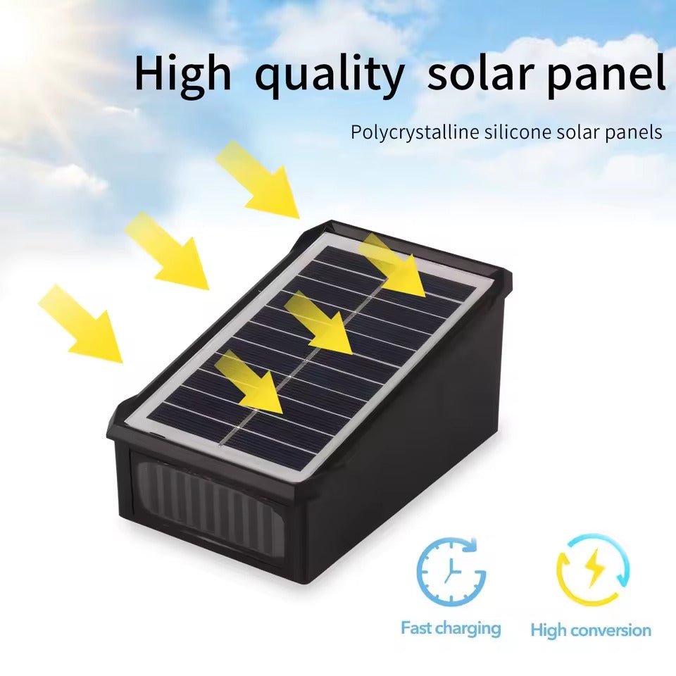 Stimmungsvolle Solar-LED-Wandleuchte für gemütliche Abende