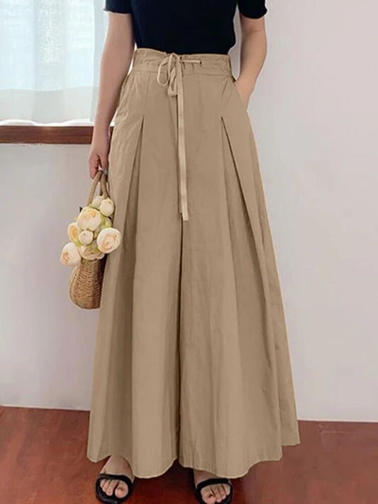 Mendie | Weite Bundfaltenhose mit Kordelzug für Damen