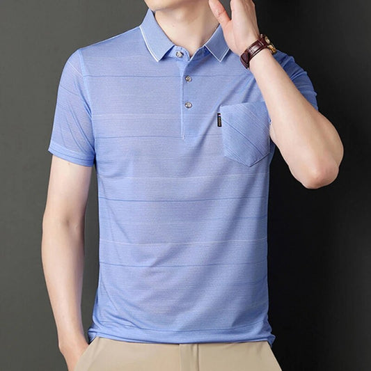 Pablo | Stylisches gestreiftes Herren-Poloshirt mit Brusttasche