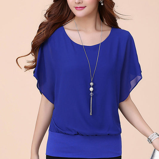Klazina | Elegante Chiffonbluse mit Fledermausärmeln für Damen