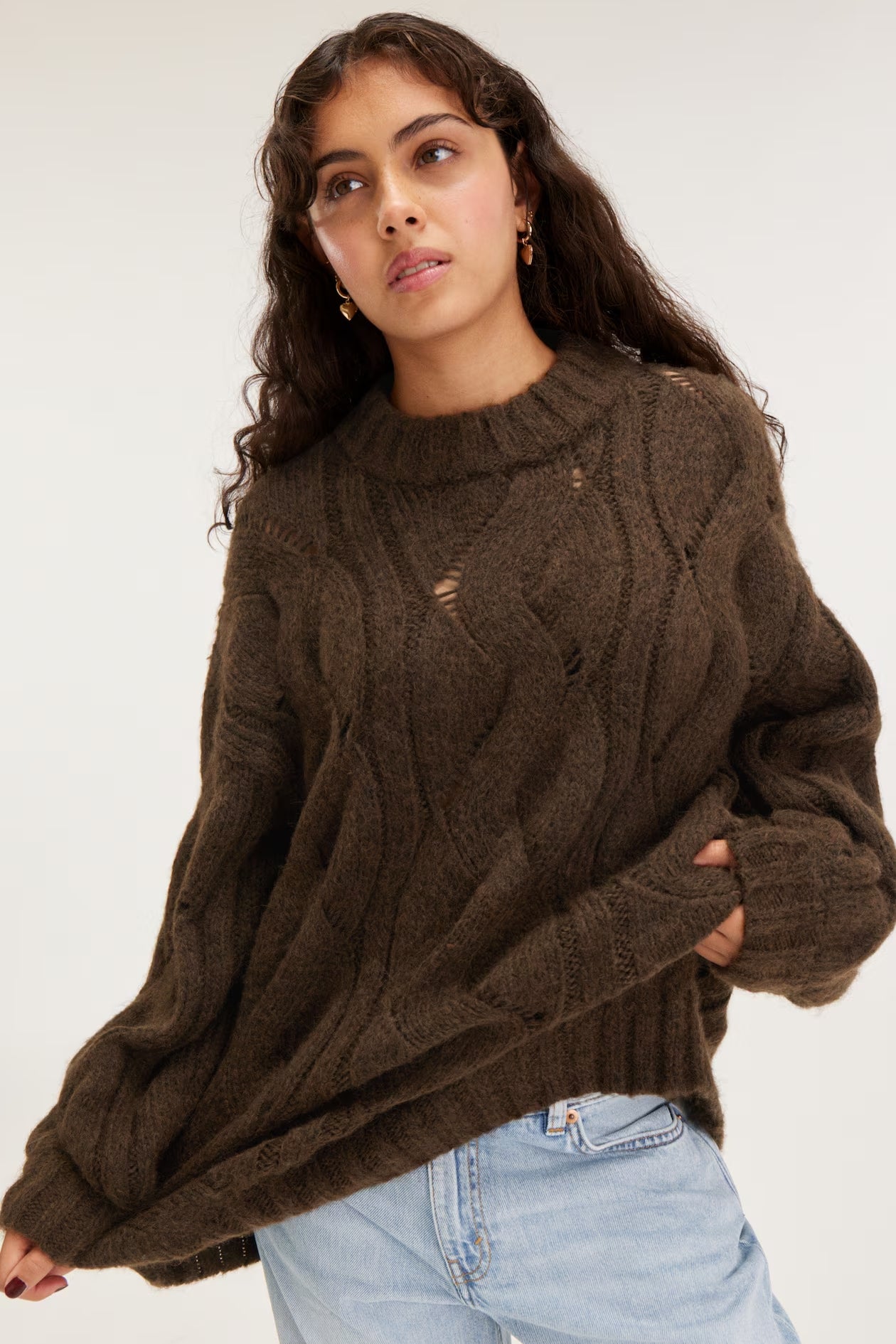 Layla | Oversized-Pullover mit Zopfmuster