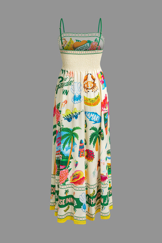 Hailey | Midikleid mit tropischem Print und Gürtel
