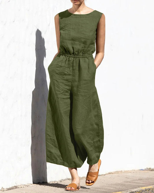 Sarah Jumpsuit | Ärmellos und mit weitem Bein