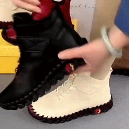 Warm und stylisch – Plüsch-Winterstiefel aus Leder