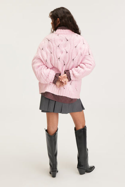 Layla | Oversized-Pullover mit Zopfmuster