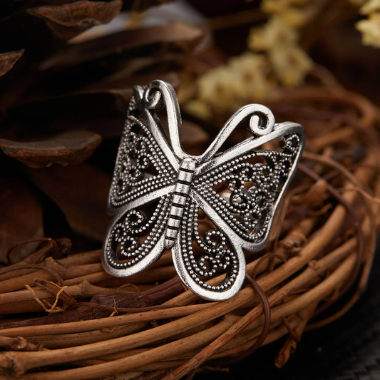 Vintage-Schmetterlingsring aus Silber - Lunaie