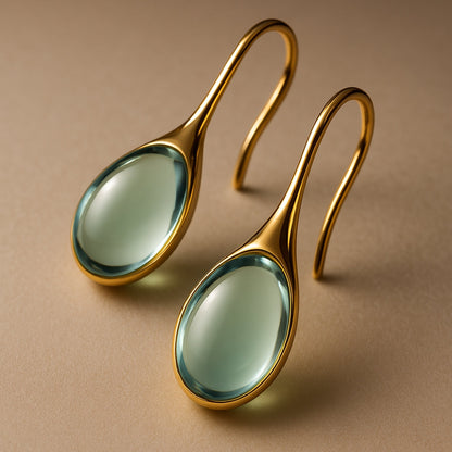 Kristall-Tropfen-Ohrringe aus Gold und Silber