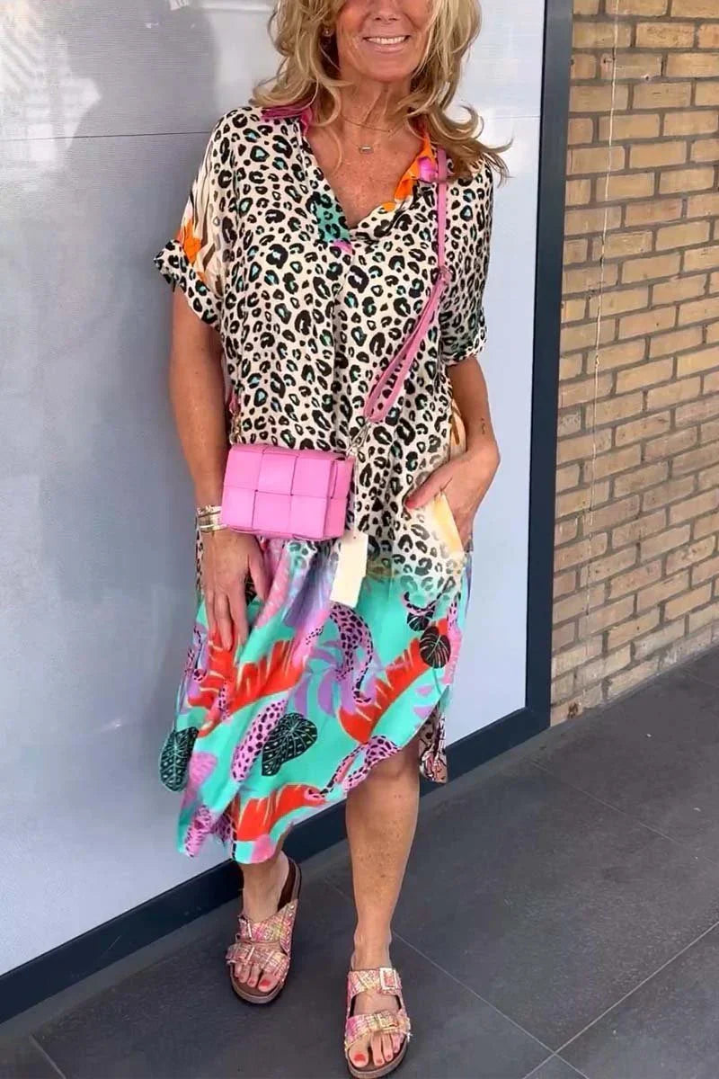 Sommer Leopard Kleid