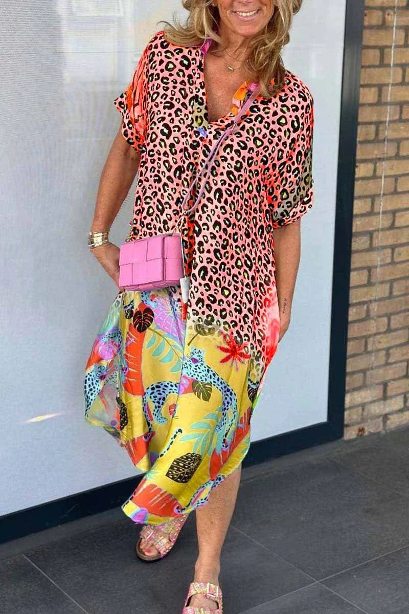 Sommer Leopard Kleid