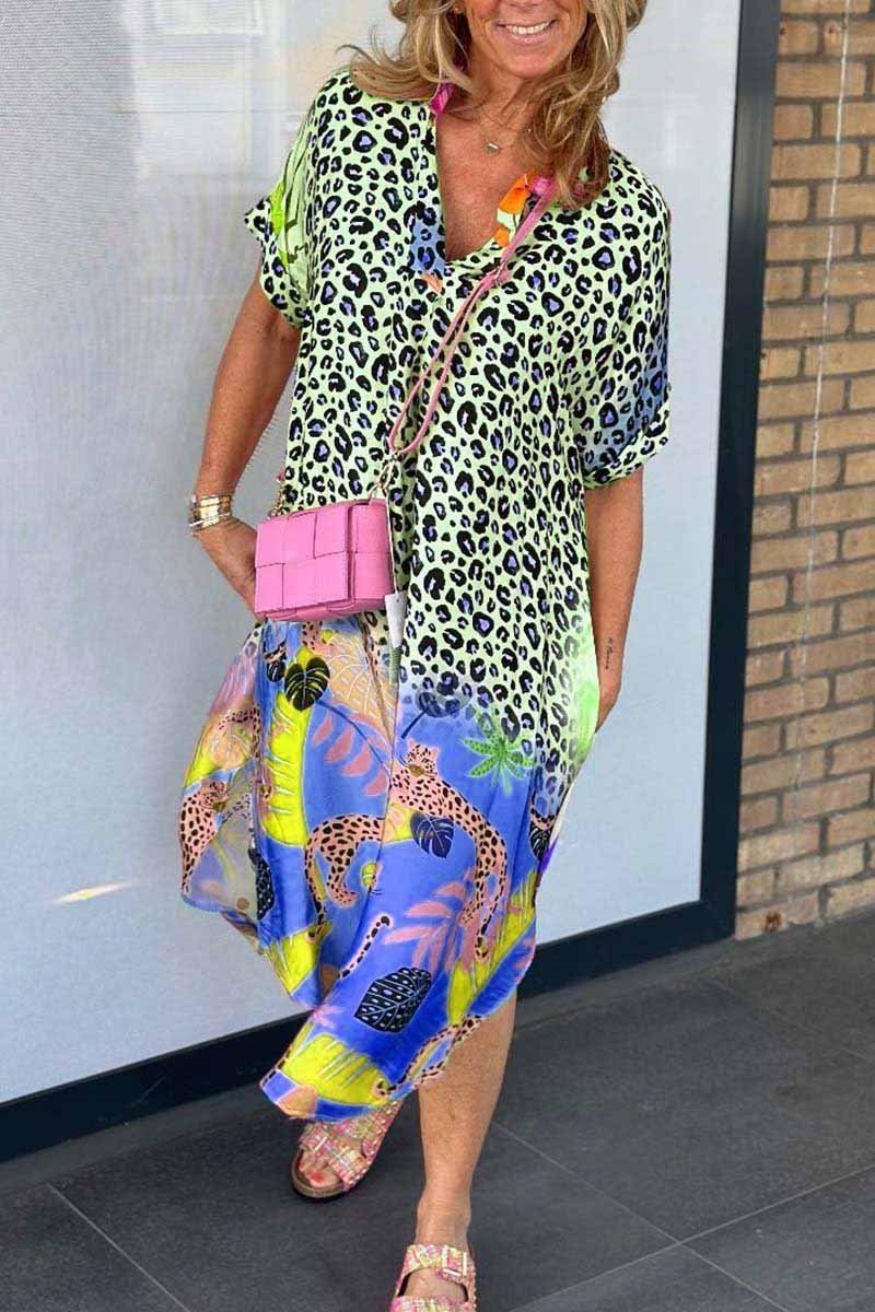 Sommer Leopard Kleid