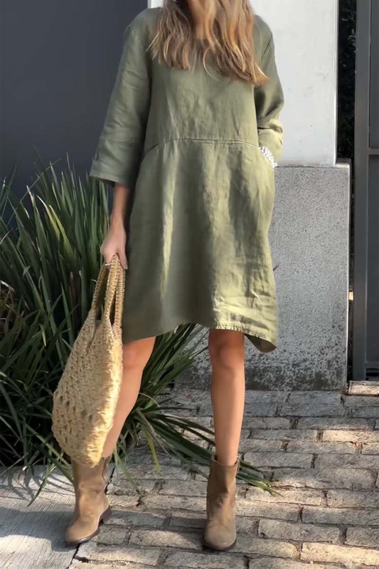 Meike | Bequemes Leinenkleid
