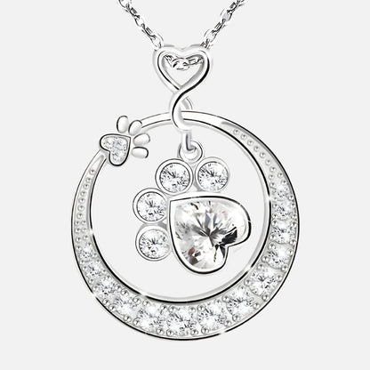 MALIA – Zarte Pfoten-Halskette aus Silber mit Zirkonia