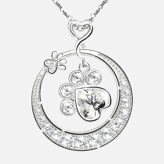 MALIA – Zarte Pfoten-Halskette aus Silber mit Zirkonia