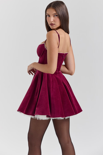 SELENA MINI KLEID - BURGUNDY