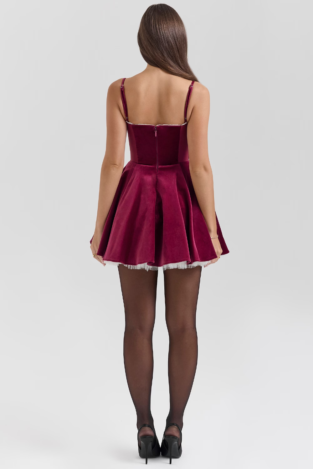 SELENA MINI KLEID - BURGUNDY