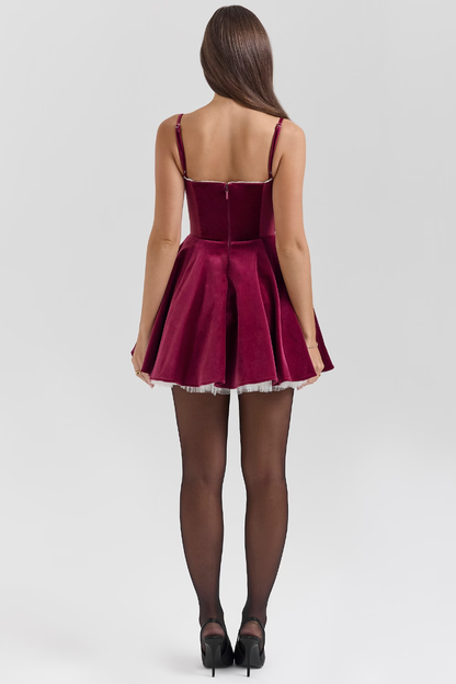 SELENA MINI KLEID - BURGUNDY