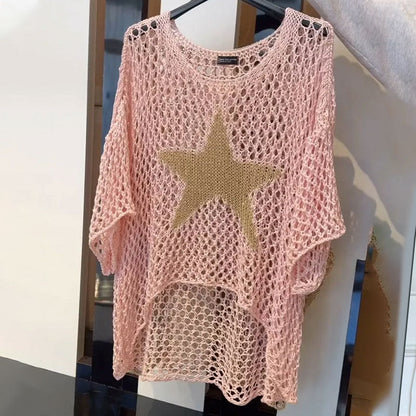Kayla™ Häkel-Strick-Netzbluse