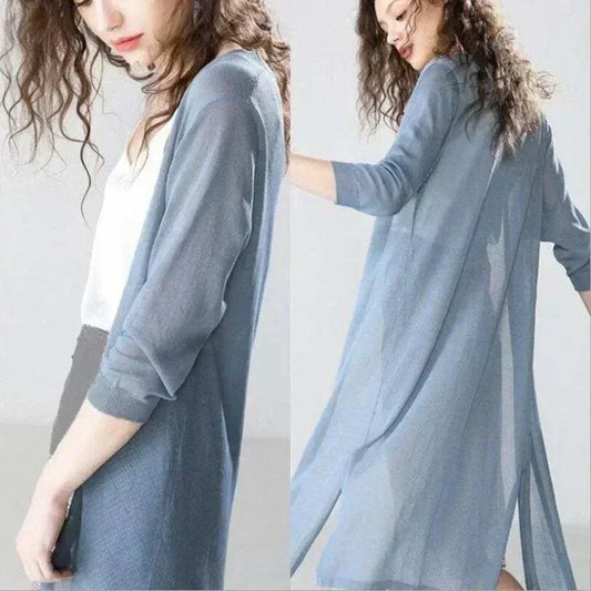 Fernanda | Vielseitige leichte lange Strickjacke